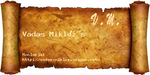 Vadas Miklós névjegykártya